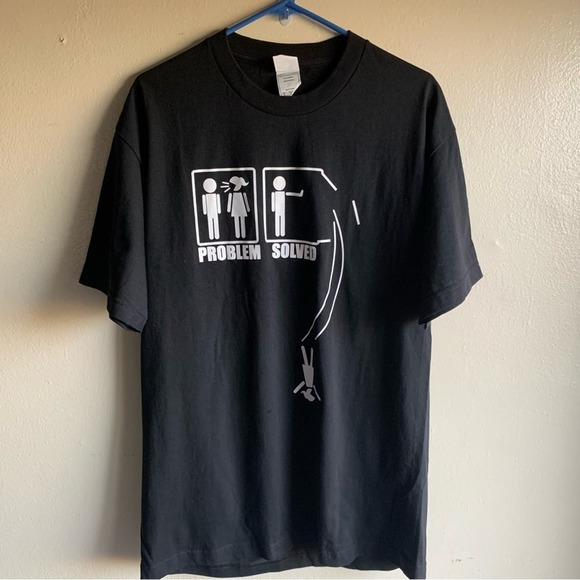 AL Style Men’s Problem Solved Black Tee Size Large - Picture 3 of 7